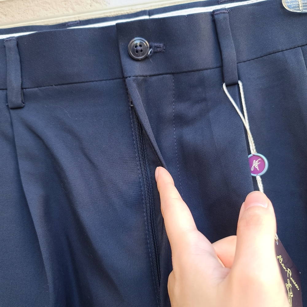 Alan Flusser | Golf No Iron Sweatwicking Navy Shorts NEW Size 32 Waist - Picture 4 of 9